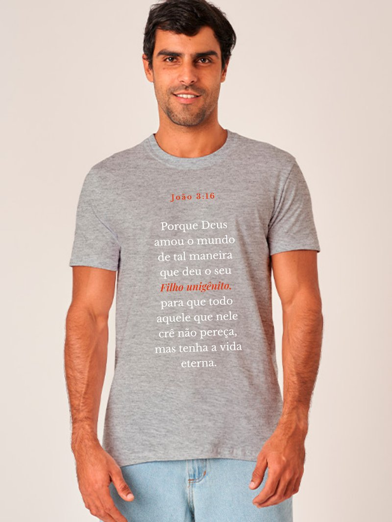 João 3:16 — Camiseta — Texto Branco