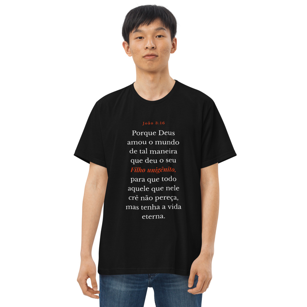 João 3:16 — Camiseta — Texto Branco