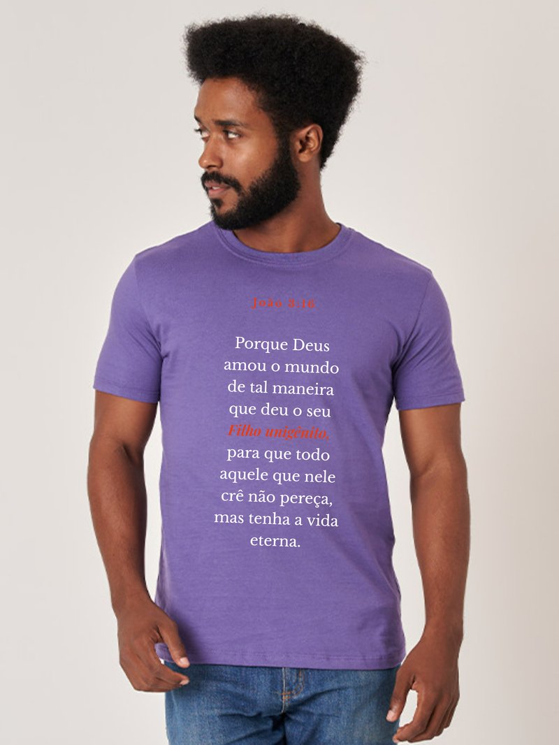 João 3:16 — Camiseta — Texto Branco