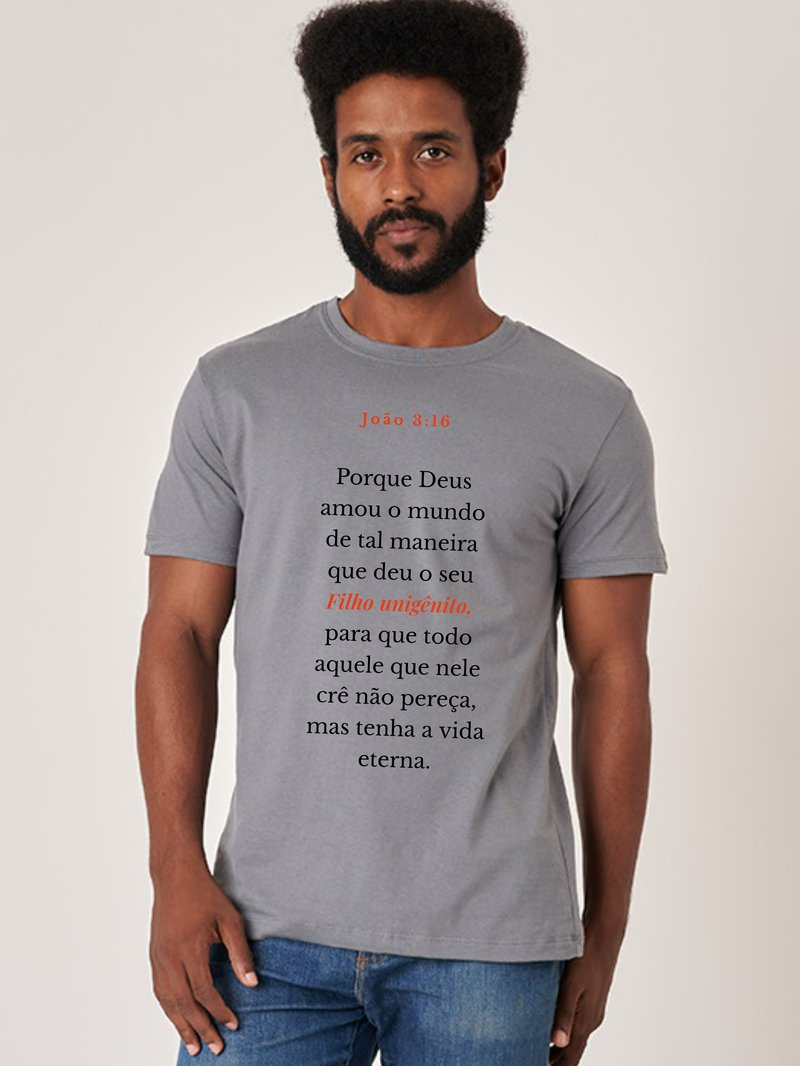 João 3:16 — Camiseta — Texto Preto