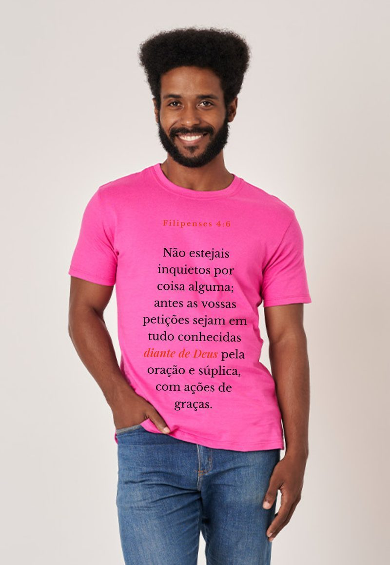 Filipenses 4:6 — Camiseta — Texto Preto