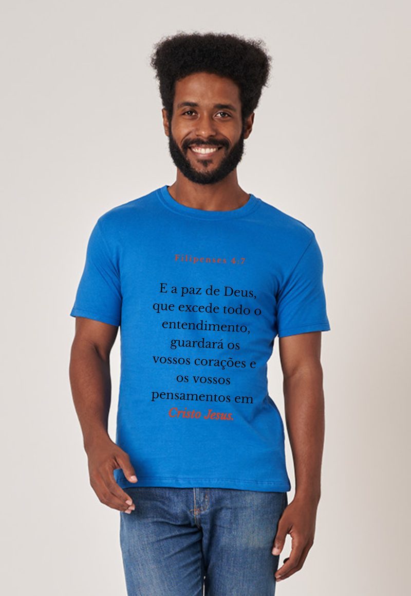 Filipenses 4:7 — Camiseta — Texto Preto