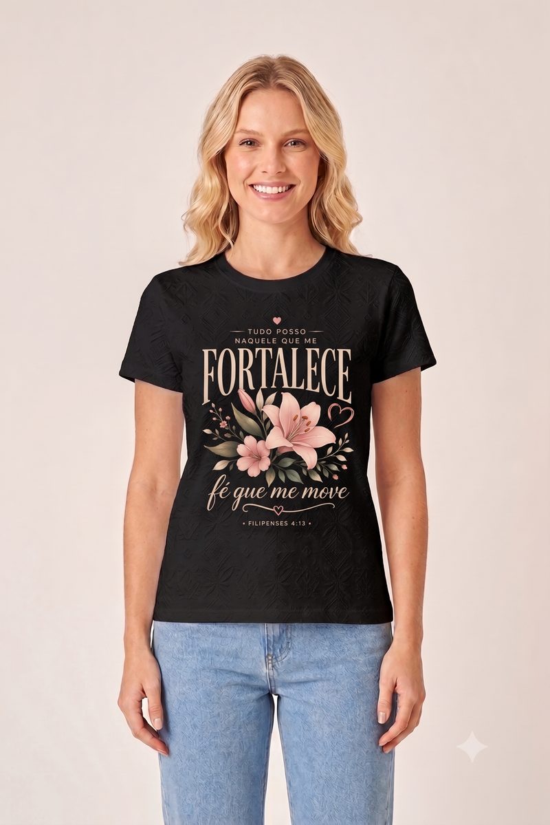Filipenses 4:13 — Camiseta — Floral